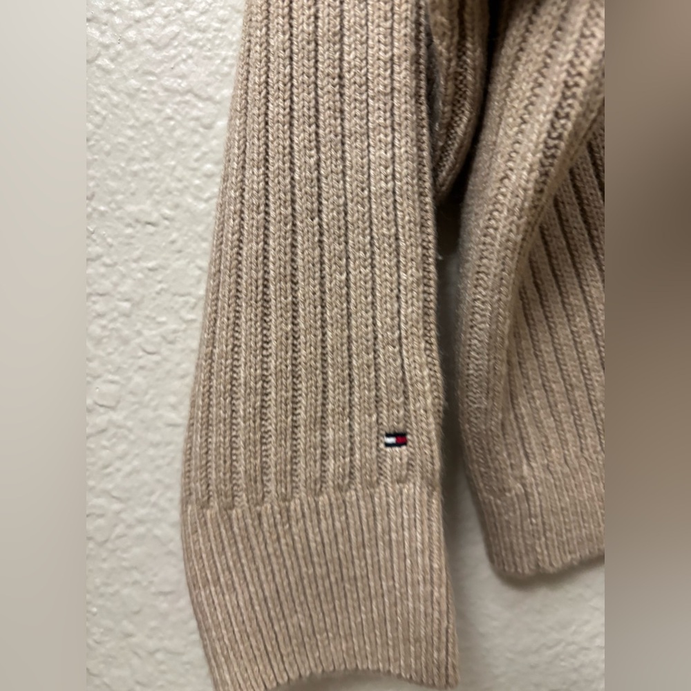 Tommy Hilfiger Cable Knit Beige Sweater Large - Picture 6 of 7